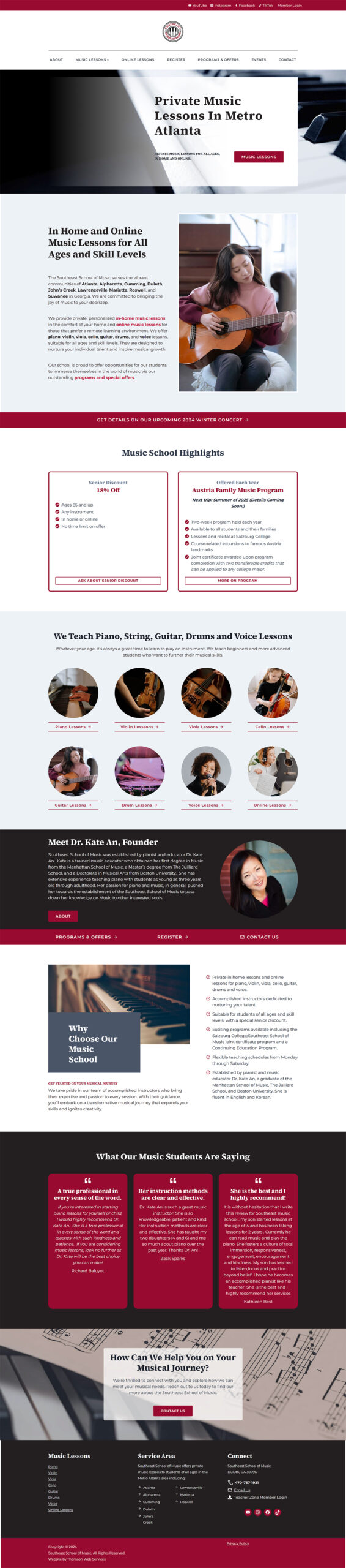 southeast school of music homepage